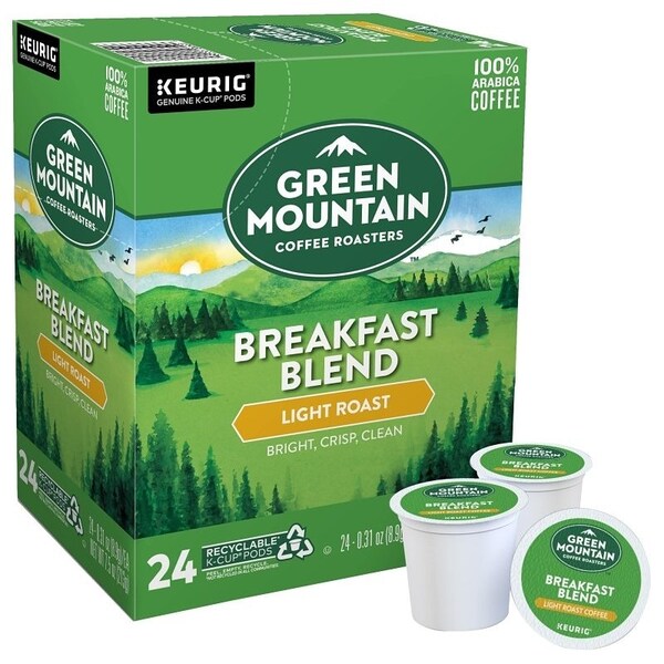 Keurig Green Mountain KEURIG Breakfast Blend K-Cup Pod Box, Yes Caffeine, Light Roast Box - 5000330085