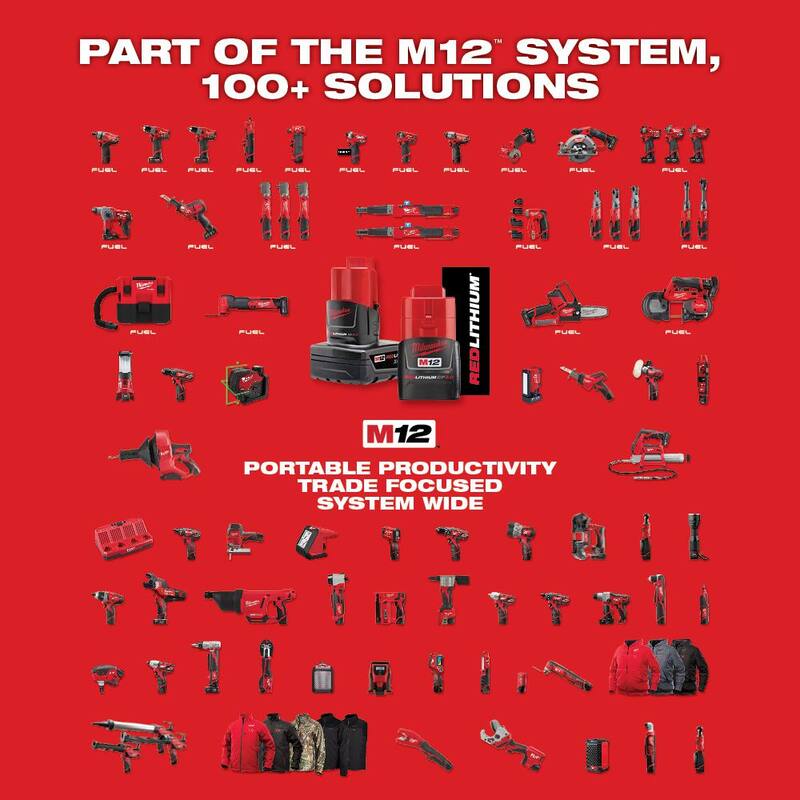 Juego de Llave de Trinquete Inalámbrica Milwaukee M12 FUEL 12Vsin escobillas de Litio-Ion de Alta Velocidad de 3/8 pulg. con Kit de Llave de Trinquete y Mecánica de Llave de Trinquete y de 3/8 pulg. SAE - 2567-22-48-22-9481