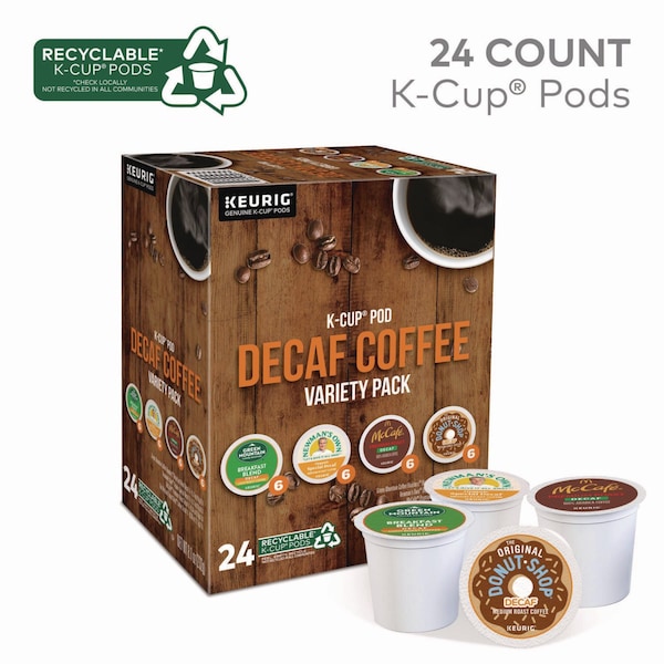Green Mountain Coffee Decaf Variety Coffee K-Cups, Assorted Flavors, 0.38 oz K-Cup, 24PK - 5000374162