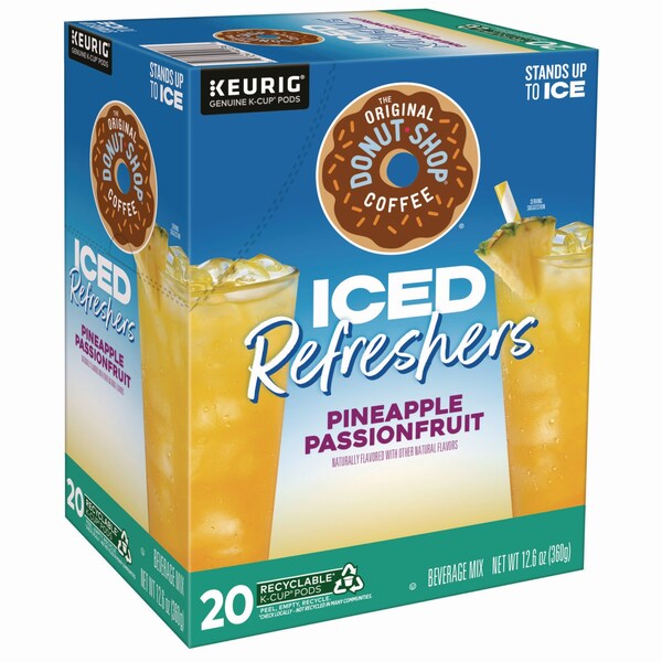 The Original Donut Shop ICED Refreshers K-Cup Pods, Passion Fruit, 20PK - 5000379381