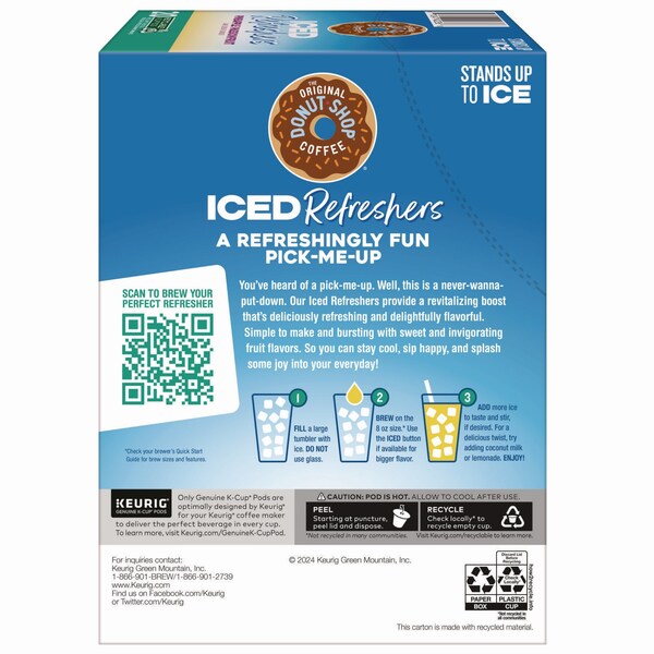 The Original Donut Shop ICED Refreshers K-Cup Pods, Passion Fruit, 20PK - 5000379381