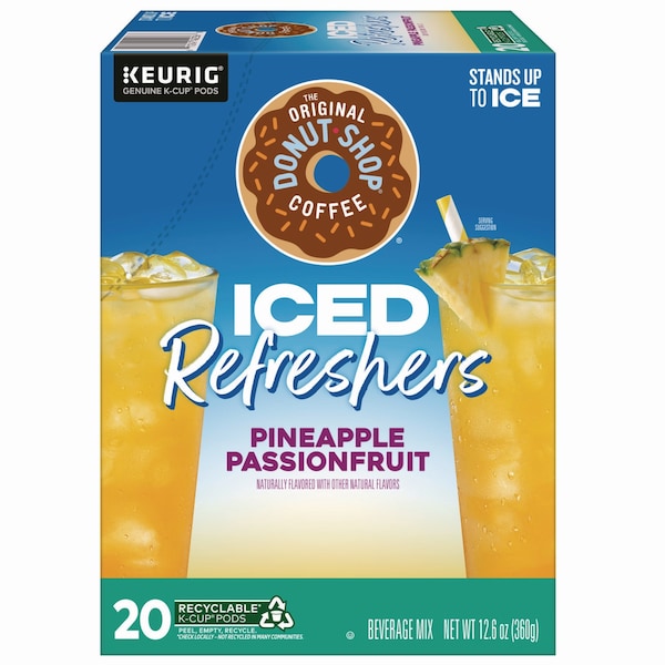The Original Donut Shop ICED Refreshers K-Cup Pods, Passion Fruit, 20PK - 5000379381