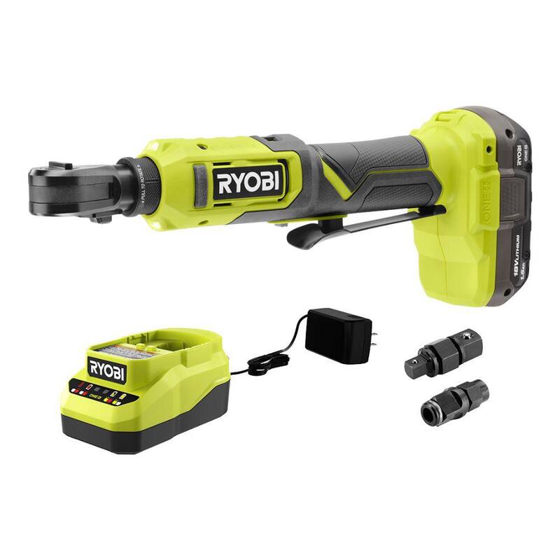 RYOBI ONE+ 18V Juego de Trinquete Inalámbrico Multi Tamaño con Batería de 1.5 Ah y Cargador - PCL280K1SB