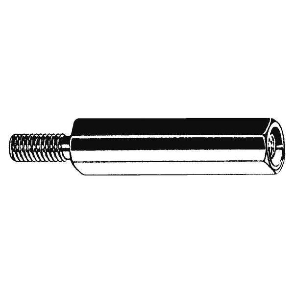 Zoro Select Hex Standoff, Zinc Plated Steel, 38 mm Overall Lg, 100 PK - M11398.040.0030