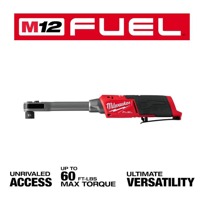 Milwaukee M12 FUEL INSIDER 12V Kit de trinquete de caja de alcance extendido inalámbrico sin escobillas de 1/4 pulg. - 3/8 pulg. con batería, cargador - 3050-21