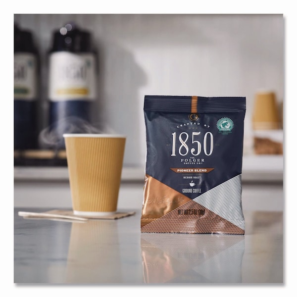 1850 Coffee, 100% Arabica, Fraction Pack, Caffeinated, Ground, 60 oz, 24 PK - 21511