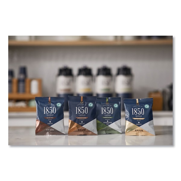 1850 Coffee, 100% Arabica, Fraction Pack, Caffeinated, Ground, 60 oz, 24 PK - 21511