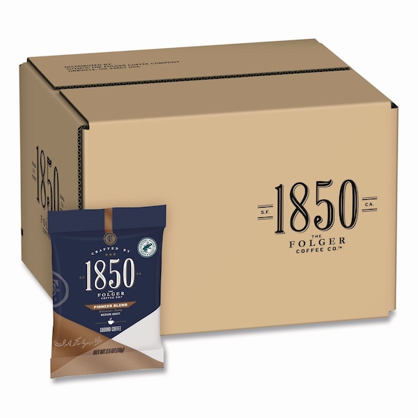 1850 Coffee, 100% Arabica, Fraction Pack, Caffeinated, Ground, 60 oz, 24 PK - 21511