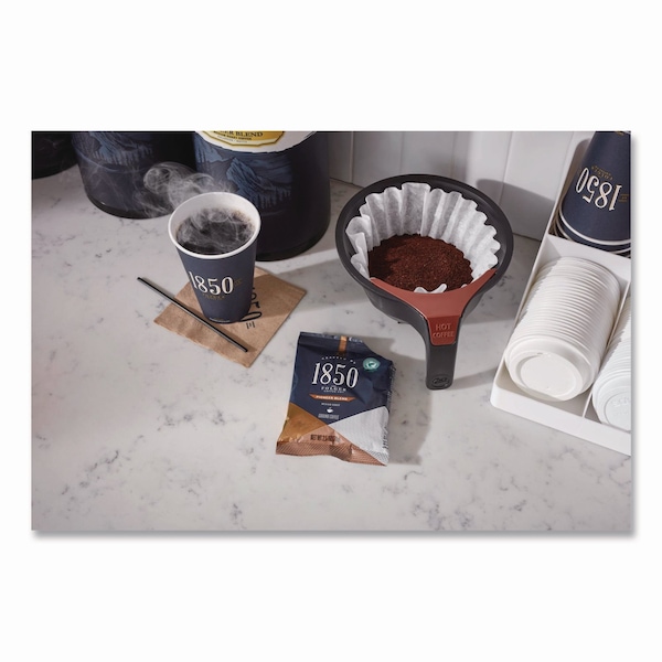 1850 Coffee, 100% Arabica, Fraction Pack, Caffeinated, Ground, 60 oz, 24 PK - 21511