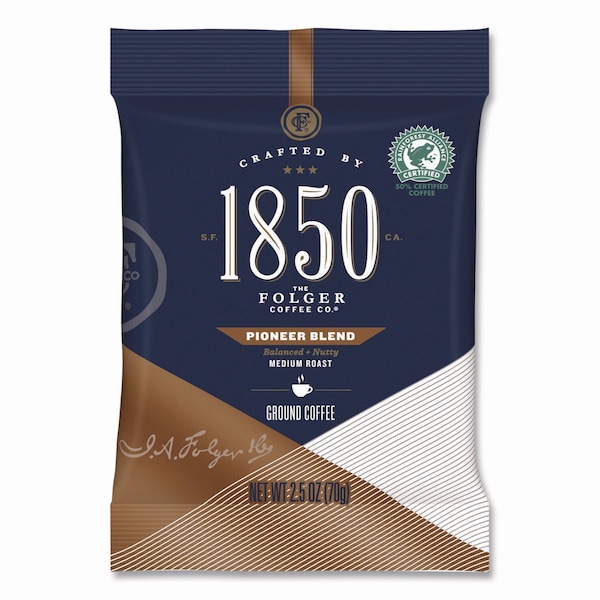 1850 Coffee, 100% Arabica, Fraction Pack, Caffeinated, Ground, 60 oz, 24 PK - 21511