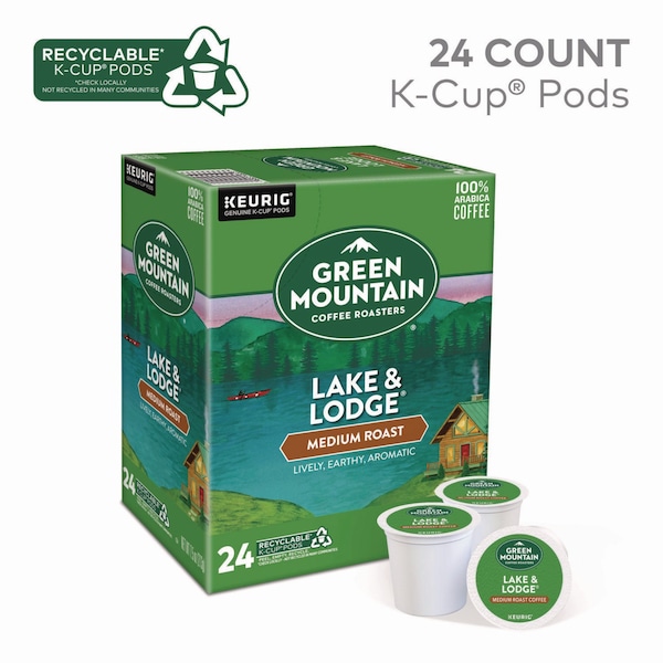 Green Mountain Coffee Lake and Lodge Coffee K-Cups, Medium Roast, PK96 PK - 6523