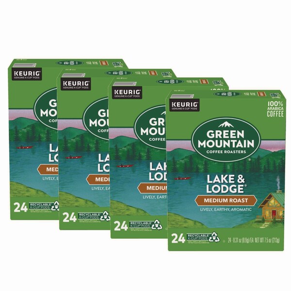 Green Mountain Coffee Lake and Lodge Coffee K-Cups, Medium Roast, PK96 PK - 6523