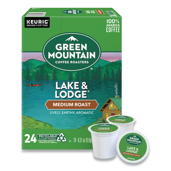 Green Mountain Coffee Lake and Lodge Coffee K-Cups, Medium Roast, PK96 PK - 6523
