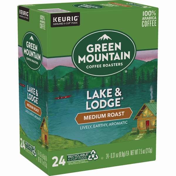 Green Mountain Coffee Lake and Lodge Coffee K-Cups, Medium Roast, PK96 PK - 6523