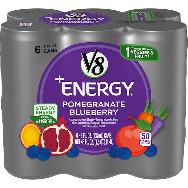 V8 V8 Energy Pomegranate Blueberry 8 oz. Per Bottle, PK24 - 000019624