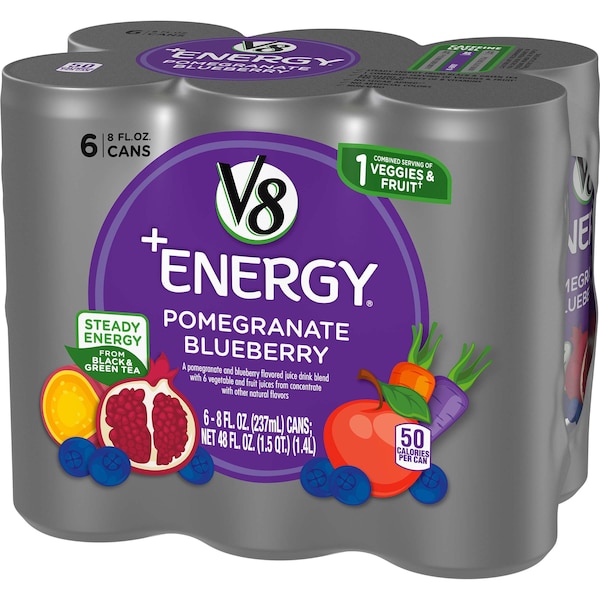 V8 V8 Energy Pomegranate Blueberry 8 oz. Per Bottle, PK24 - 000019624