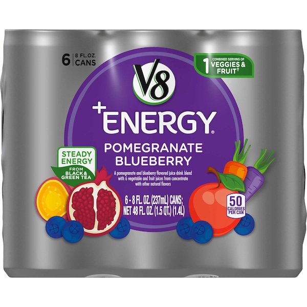 V8 V8 Energy Pomegranate Blueberry 8 oz. Per Bottle, PK24 - 000019624