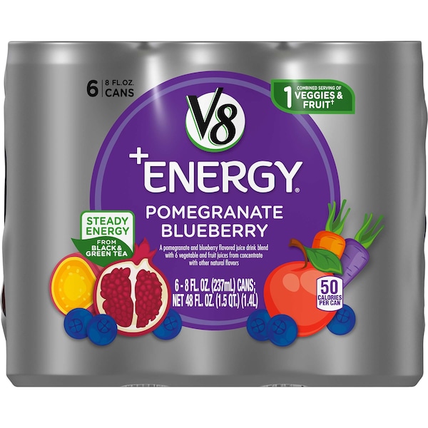 V8 V8 Energy Pomegranate Blueberry 8 oz. Per Bottle, PK24 - 000019624