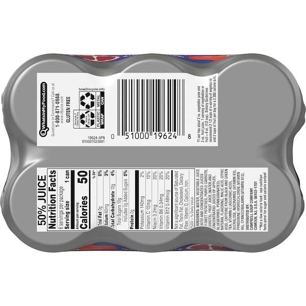V8 V8 Energy Pomegranate Blueberry 8 oz. Per Bottle, PK24 - 000019624