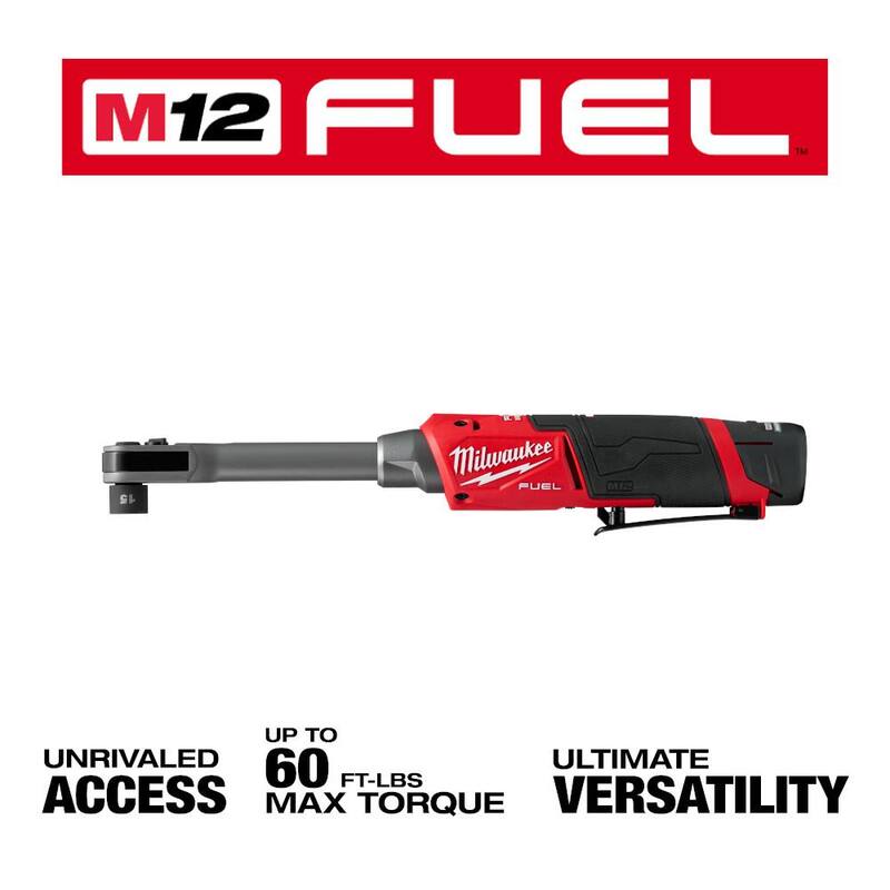 Milwaukee M12 12V FUEL 1/4 in.-3/8 in. Juego de Llave de Ratchet Inalámbrica de Caja de Alcance Extendido INSIDER de Iones de Litio con Set de Puntas de Impacto de 6 Pt - 3050-21-49-66-7009