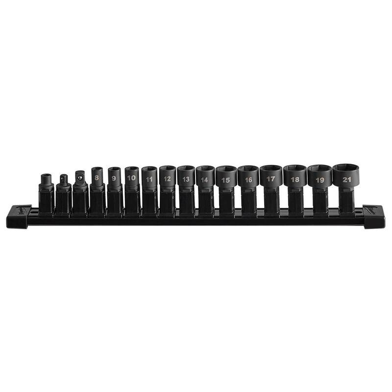 Milwaukee M12 12V FUEL 1/4 in.-3/8 in. Juego de Llave de Ratchet Inalámbrica de Caja de Alcance Extendido INSIDER de Iones de Litio con Set de Puntas de Impacto de 6 Pt - 3050-21-49-66-7009