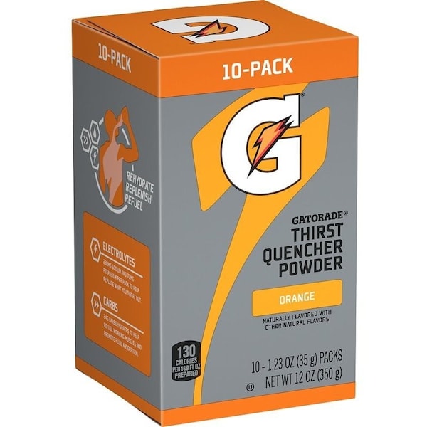 Gatorade 13165 Thirst Quencher Instant Powder Sports Drink Mix, Powder, Orange Flavor, 134 oz Pack - 4701