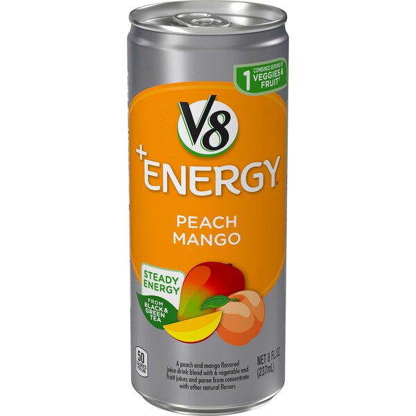 V8 V8 Energy Peach Mango 8 oz. Can, PK24 - 000019620
