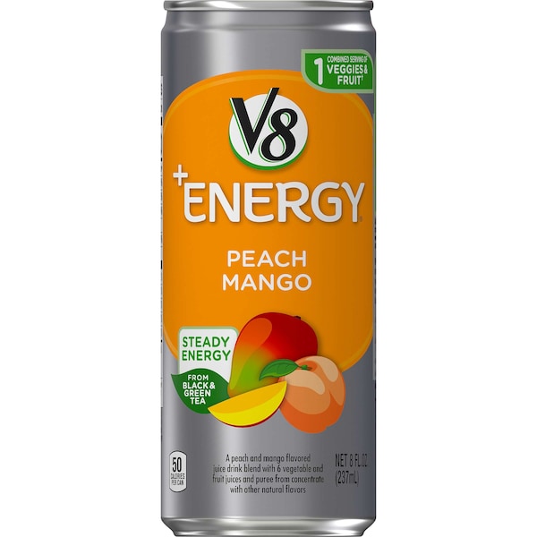 V8 V8 Energy Peach Mango 8 oz. Can, PK24 - 000019620