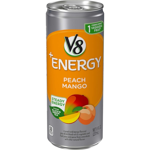 V8 V8 Energy Peach Mango 8 oz. Can, PK24 - 000019620