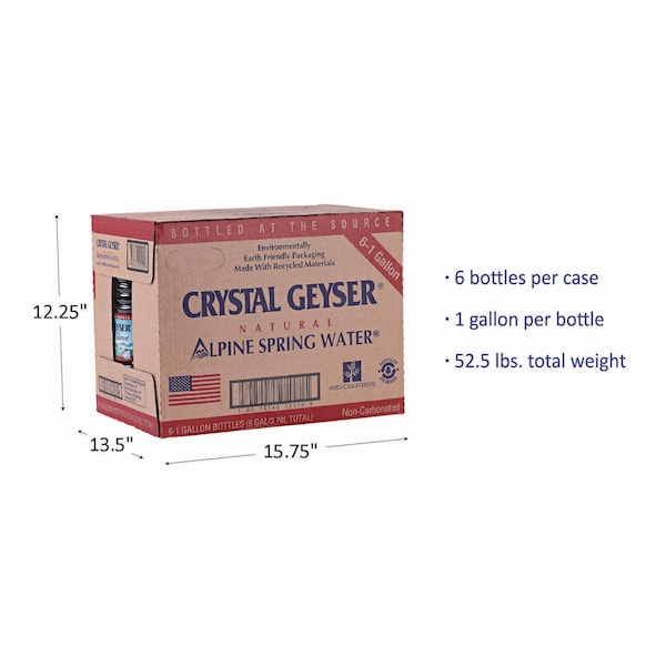Crystal Geyser Alpine Spring Water, 1 Gal Bottle, 288PK - 12514 2