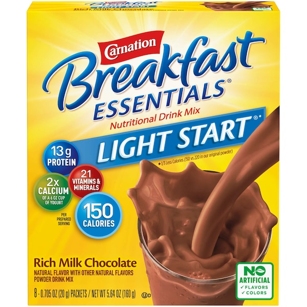 Carnation Carnation Breakfast Drink Not RTD No Sugar Added Chocolate Powder, PK8 - 10050000540423