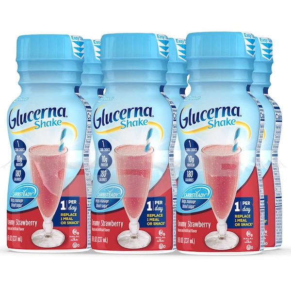 Glucerna Glucerna Shake Strawberries And Cream 8 Fl oz. Bottles, PK24 - 57807