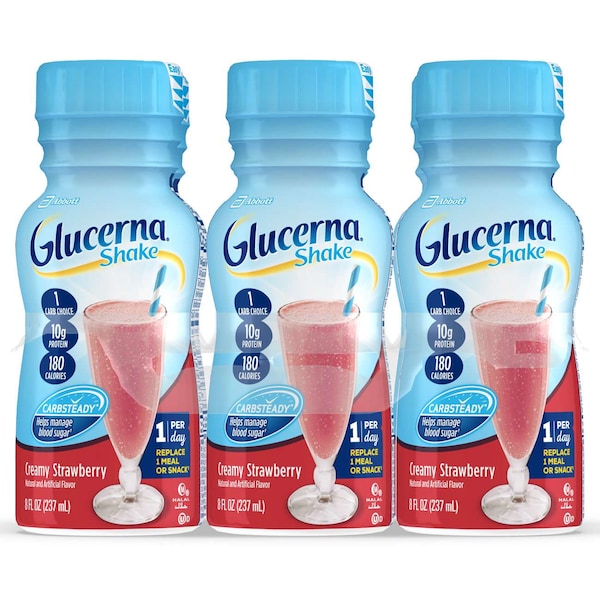 Glucerna Glucerna Shake Strawberries And Cream 8 Fl oz. Bottles, PK24 - 57807