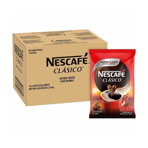 Nestle Coffee, Clasico, Dark, Instant, Pouch, 8 oz, BN, 12PK - NES70948