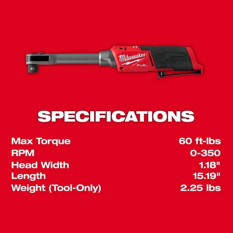 Broche de trinquete de caja de alcance extendido inalámbrico sin escobillas de 1/4 - 3/8 pulgadas de litio-ion de 12V Milwaukee M12 FUEL INSIDER con cubierta protectora - 3050-20-49-16-3050