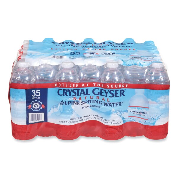Crystal Geyser Natural Alpine Spring Water, 16.9 oz Bottle, 35PK - 35001 W/DEP