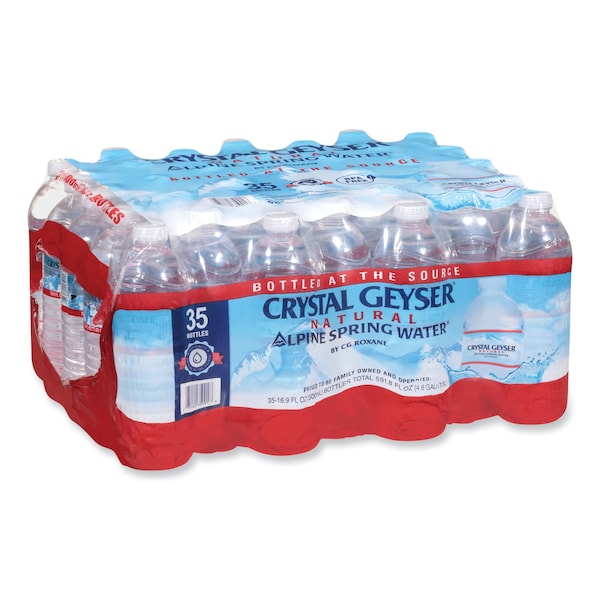 Crystal Geyser Natural Alpine Spring Water, 16.9 oz Bottle, 35PK - 35001 W/DEP