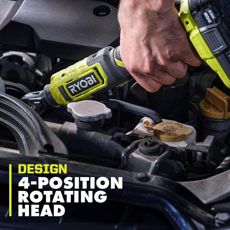 RYOBI ONE+ 18V Llave de trinquete inalámbrica de múltiples tamaños con batería de alto rendimiento de iones de litio ONE+ 18V 4.0 Ah - PCL280B-PBP004