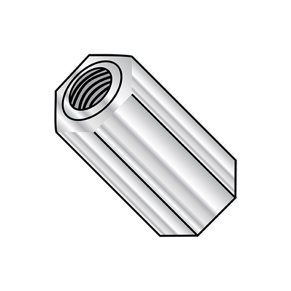 Zoro Select Hex Standoff, #4-40 Thrd Sz, Aluminum 3/16" Hex W, 1000 PK - 102004HFA