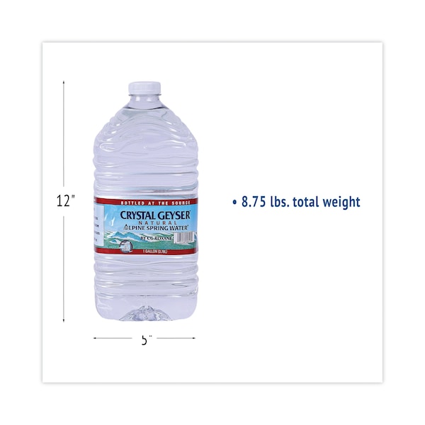 Crystal Geyser Alpine Spring Water, 1 Gal Bottle, 6PK - 12514
