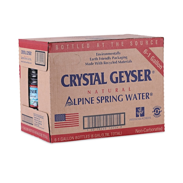 Crystal Geyser Alpine Spring Water, 1 Gal Bottle, 6PK - 12514