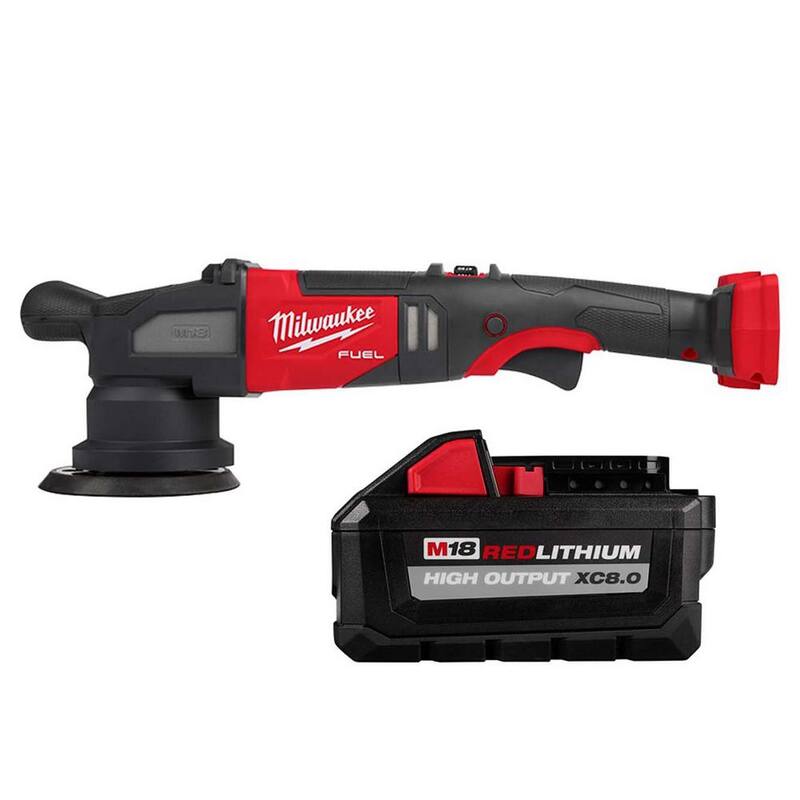 Lustradora Milwaukee M18 FUEL18V Lithium-Ion Brushless inalámbrica de 15MM DA (solo herramienta) con batería HIGH OUTPUT XC de 8.0 Ah - 2684-20-48-11-1880.