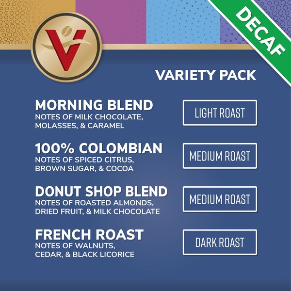 Victor Allen Victor Allen's Coffee Decaf Coffee Favorites Variety Pack, 54 Count, Single Serve Coffee Pods for Keurig K-Cup Brewers - FG014841