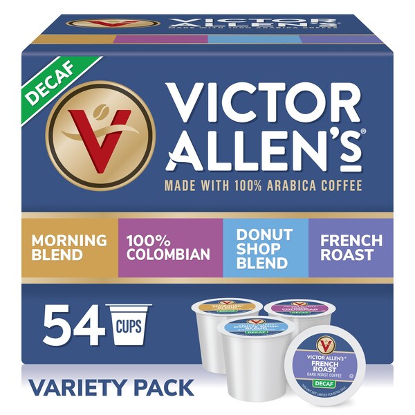 Victor Allen Victor Allen's Coffee Decaf Coffee Favorites Variety Pack, 54 Count, Single Serve Coffee Pods for Keurig K-Cup Brewers - FG014841