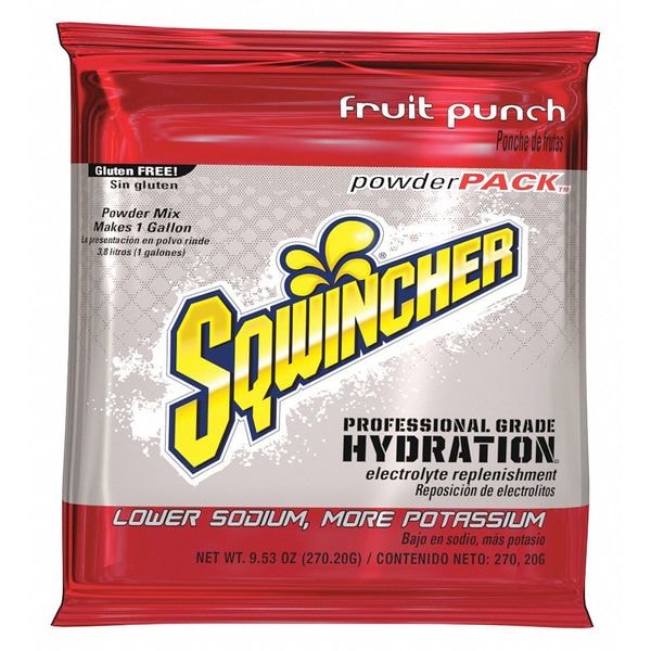 Sqwincher Sports Drink Mix Powder 9.5 oz., Fruit Punch, PK20 - 159016005