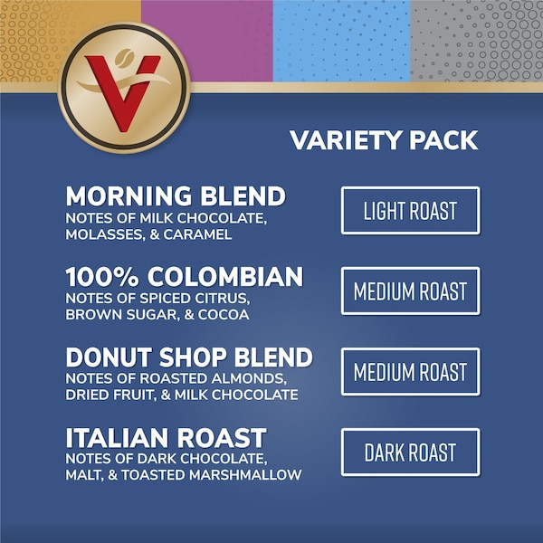 Victor Allen Victor Allen's Coffee Variety Pack, Light-Dark Roasts, 80 Count, Single Serve Coffee Pods for Keurig K-Cup Brewers - FG015871RV