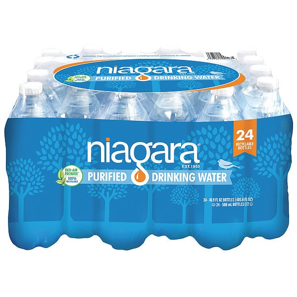 Niagara Bottled Water, 24, 16.9 oz Bottles Per Case, Pallet of 84 Cases - PRL24NIA05L
