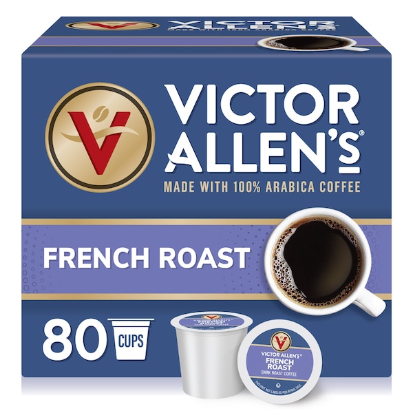 Victor Allen Victor Allen's Coffee French Roast, Dark Roast, 80 Count, Single Serve Coffee Pods for Keurig K-Cup Brewers - FG014607RV