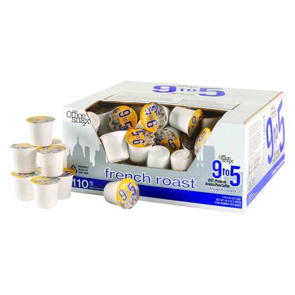 9 To 5 Coffee Coffee, French Roast, Pod, Caffeinated, Ground, 2.37 lb, 110 PK - OFX00047