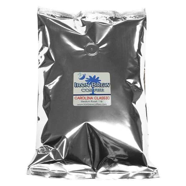 Iron Brew Coffee, Carolina Classic, Bag, Caffeinated, Whole Bean, 1 lb - C-1CTCWB